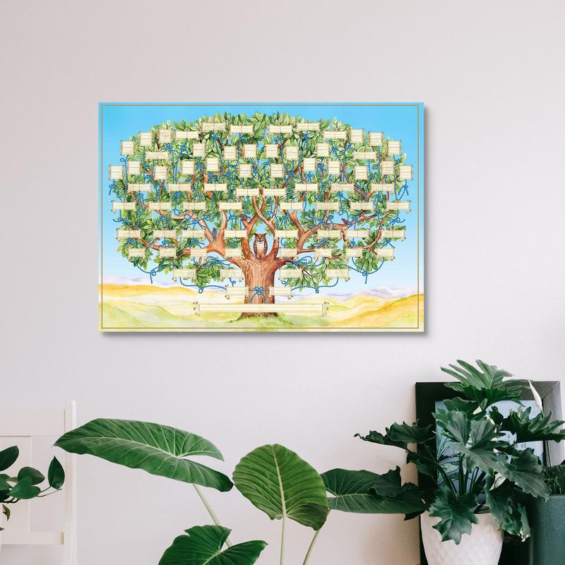 Family Tree Print - Заполняемая таблица семейного дерева 6-го поколения,