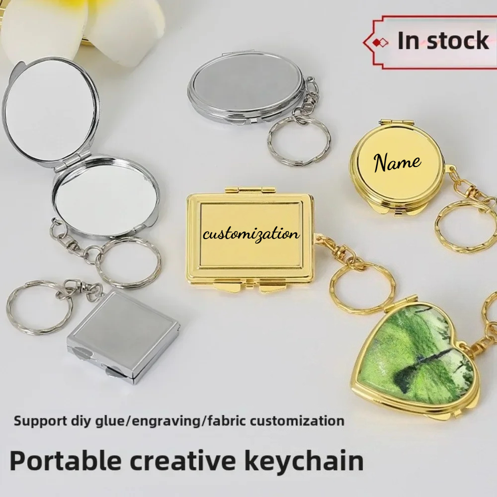 Initial Ring Custom - Пользовательский логотип имя металлический зеркальный брелок