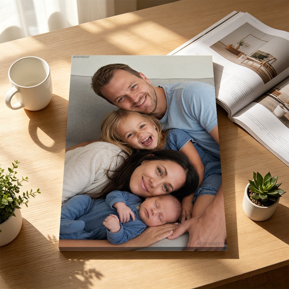 Engraved Wood Frame - 2D персонализированный фотохолст с деревянной рамой,