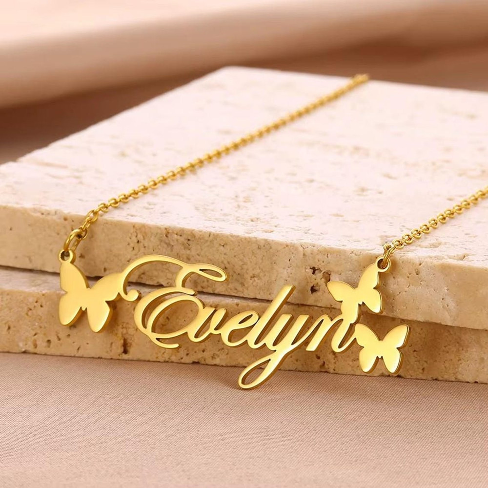 Ожерелье с именем на заказ, пе – обзор и цена Birth Flower Necklace